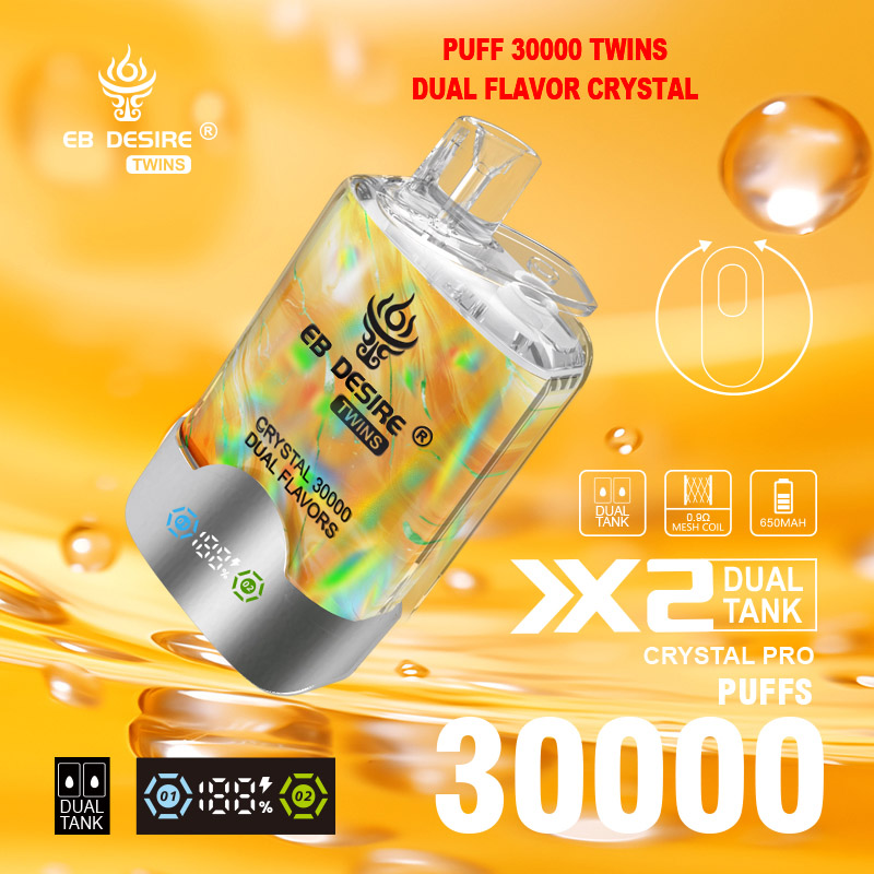 EB Desire Twins puff 30k 40k puffs vape crystal dual flavor vaper EU warehouse vapen puff 30000 40000 puffs vapes dual tank dual mesh coil LED screen coming puff 50K Vape